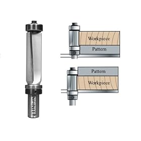 06-690B, 1 2 Shank Double Bearing Pattern Router Bit, 3 4 Cutter Diam., 2 Cutter Height... by infinity Tools