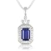 Sterling Silver Created Sapphire and White Diamond