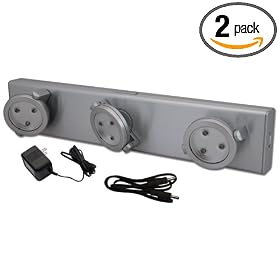 RiteLite LPL703XL-2CPBDC Lumen 9 LED Wireless Wired LED Track Light, 2 Pack with Batteries... by RiteLite