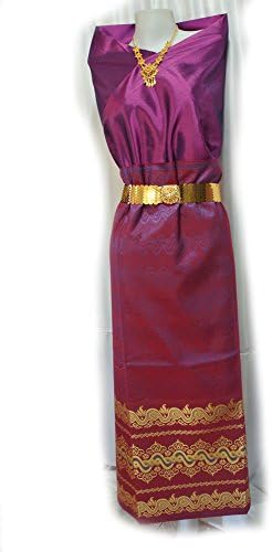 Thai Myanmar Purple Red Synthetic Silk Fabric For Women wedding dress SE46