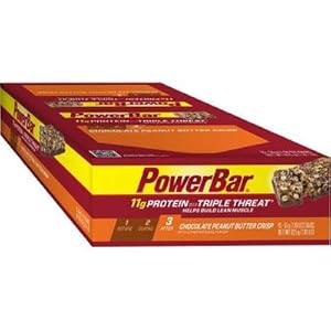 PowerBar Triple Threat Chocolate Bar, Peanut Butter Crisp, 15 Count