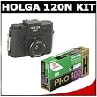 Holga 120N Medium Format Fixed Focus Camera with Lens with Fujifilm Fujicolor Pro 400H Color Negative Film, ISO 400, 120 Size, Pack of 5, USA