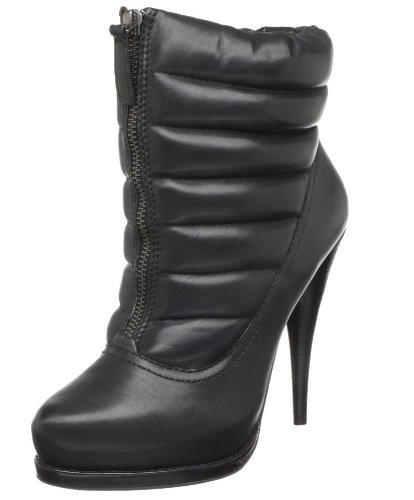 STEVEN by Steve Madden Women's Cella Ankle Boot, Black Leather, 8 M US