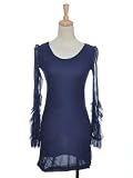 Anna-Kaci S/M Fit Royal Blue Long Sleeve Trendy Girly Glam Cocktail Party Dress