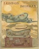 Art Poster Print - Airplane - London Bombay - Artist: Mar Alonso - Poster Size: 16 X 20 inches