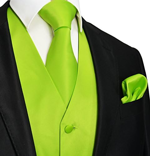 Solid Lime Green Tuxedo Vest Set