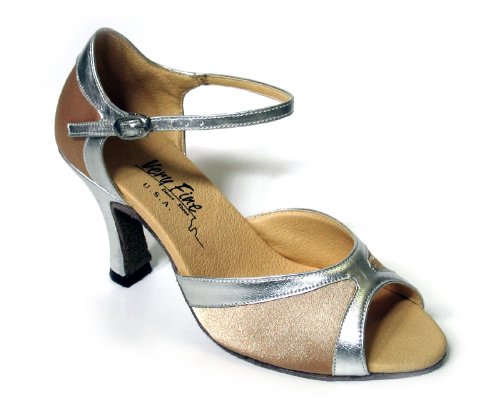 Ladies Latin Ballroom Classic 6024 Light Brown Satin & ST 2.5