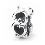 Moress Chain of Hearts Valentine Solid Sterling Silver Band Bead for European Charm Bracelet