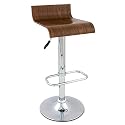 Design Bar Hocker / Barstuhl mit Gaslift, Barhocker / Stuhl aus verchromten Stahl und Holz, Retro Drehstuhl höhenverstellbar - Sitzmöbel 2010