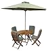Fully Dressed 110cm Ascot Octagonal Table with 4 Ascot Folding Chairs (includes 4 Sage Green Seat & Back Cushions and a 250cm Silverwood Sage Green Parasol)