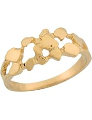 14k Yellow Gold Nugget Design Unique Baby Ring Jewelry