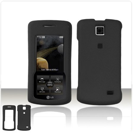 LG Venus VX8800 Cell Phone Black Rubber Feel Protective Case Faceplate Cover