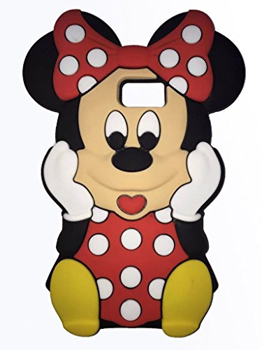 Note 5 Case,Galaxy Note 5 Minnie Mouse Case,MANBO 3D Cartoon Classic Minnie Mouse Soft Silicon Gel Back Cover Case for Samsung Galaxy Note 5[Red Minnie]