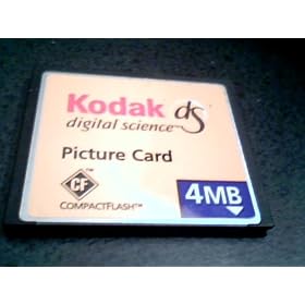 1998 Eastman Kodak Company SanDisk Kodak DS Digital Science Picture Card CF Compact Flash 4mb CF CompactFlash Card (For Older Digital Cameras)