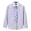 set includes one shirt and button-in tie in matching colors
