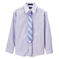 set includes one shirt and button-in tie in matching colors