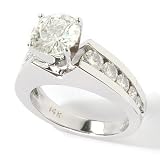 14K White Gold Round Cut Moissanite Engagement Ring