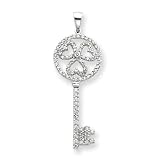 Sterling Silver CZ Key Pendant