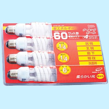 Cover image : クイックボール 60W電球色 EFSP13EL-4P