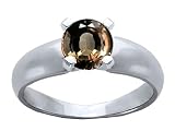 0.90 cts Genuine Smoky Quartz Ring - 14kt White or Yellow Gold LIFETIME WARRANTEE