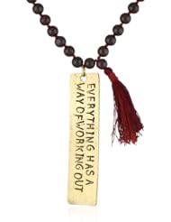 Alisa Michelle Garnet Mala Way of Working Out Stamp Necklace