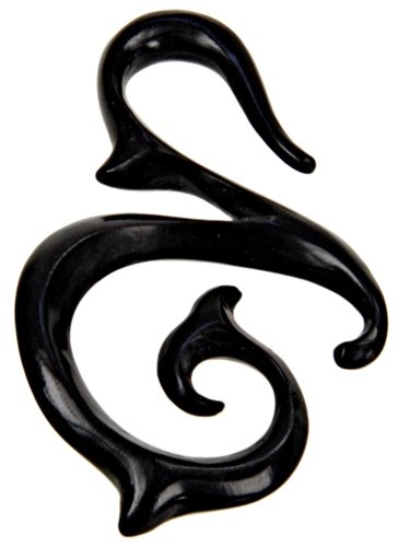 Childrens Toyshop  Jewelry : BONE PLUG HORN WITH BLACK 4g - Sold Individually