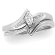 14K White Gold Diamond Wedding Set - 0.27 Ct.