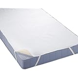 biberna 808315/001/141 Wasserundurchlässige Molton Matratzenauflage, nach Öko-Tex Standard 100, ca. 140 x 200 cm, Farbe: weiß