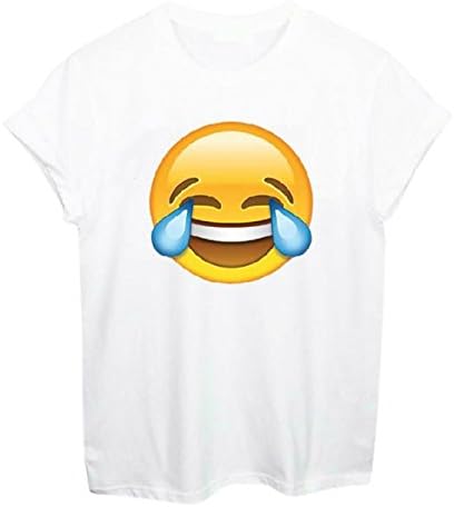 Unisex Harajuku Funny Emoji Casual T Shirt Women Hip Hop Swag Femmes T-Shirt S