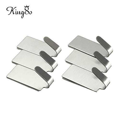 KINGSO 6pcs Stainless Steel Self Adhesive Stick Wall Hook Hanger Holder