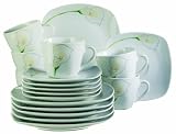 Produkt-Bild: Domestic 920469 Calla Porzellan Kaffeeservice 18-teilig mit je 6 Tassen, Untertassen, Dessertteller