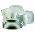 Domestic 920469 Calla Porzellan Kaffeeservice 18-teilig mit je 6 Tassen, Untertassen, Dessertteller