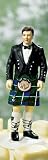 Scottish Groom in Kilt Wedding Cake Topper