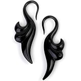 Pair of Black Water Buffalo Horn Hooks - BY35: 12g