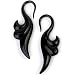Pair of Black Water Buffalo Horn Hooks - BY35: 12g