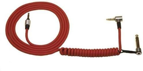 LVTING Red Aux Auxiliary Replacement Pro and Detox Edition Cable Wire Cord for Monster Solo Beats Studio Headphones By Dr Dre Solo Studio Solohd Headphones Cable 1.2m