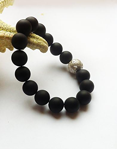 XYG 'Elegant You'-03 Black Onyx Sterling Silver Beads Men Bracelet