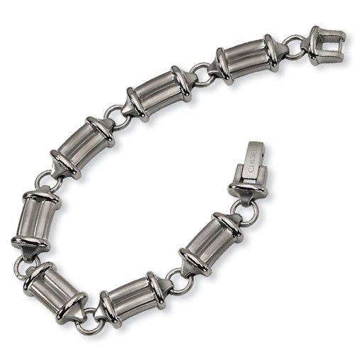 Men's Titanium Double Barrel Link Bracelet