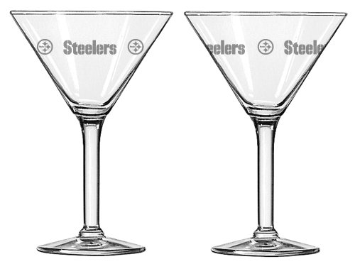 NFL Pittsburgh Steelers 10-Ounce Martini Glass Set
