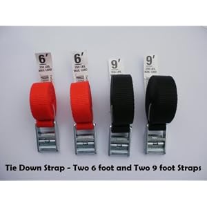 Tie Down and Cargo Straps -Two 6\’ & Two 9\’ Straps