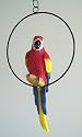 Red Parrot Macaw 3 Dimensional Hanging Statue Sculpture