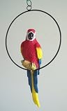 Red Parrot Macaw 3 Dimensional Hanging Statue Sculpture