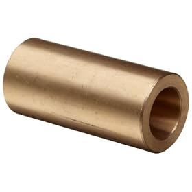 Bunting Bearings CB040608 1/4" Bore x 3/8" OD x 1" Length Cast Bronze C93200 (SAE 660) Sleeve (Plain) Bearings