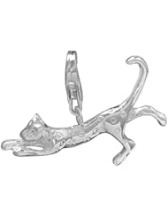 VINANI brand Germany 925 Sterling Silver Charm Pendant Leopard Big Cat HLO