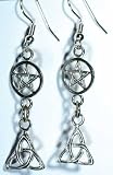 Pewter Triquetra and Pentagram Earrings