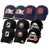 Diamond Plate 10pc Ball Cap Set With Embroidered Designs Strap With Hook Loop Fastener