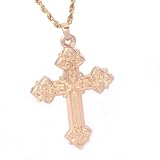 14K Budded Cross Religious Pendant