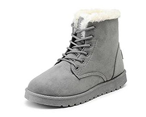 Yinhan women s winter warm snow boots lace up short ank…