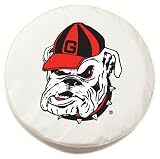 NCAA Georgia Bulldogs Tire Cover with Mascot (White,Size J)