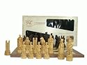 White Tower Chess Men in box with Folding Board